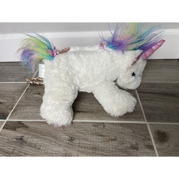 Free/Gift White Unicorn Purse Plushie Toby Enterprise Small - Picture 2 of 5